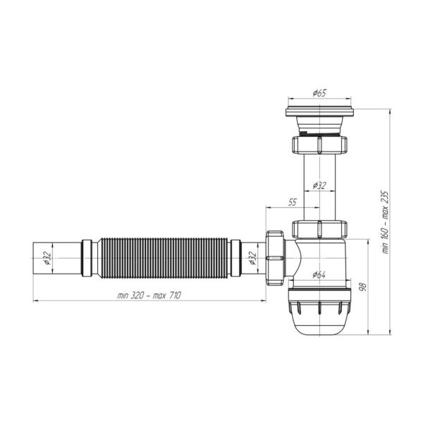 ALONI SIPHON BOUTEILLE FLEXIBLE AVEC CREPINE Ø32CM BLANC1 ALONI SIPHON BOUTEILLE FLEXIBLE AVEC CREPINE Ø32CM BLANC1