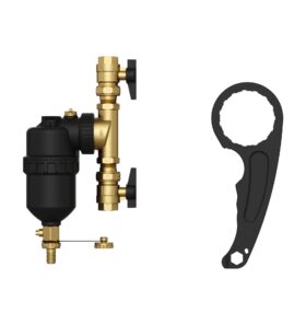 BELRAD POT DE DECANTATION MAGNETIQUE - AVEC 2 VANNES D'ARRÊT - 3/4" - NOIR