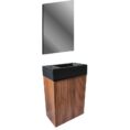 banio-mikaro-meuble-de-toilette-porte-soft-close-avec-poignee-40x50x223-cm-noyer-avec-vasque-noir-mat-et-miroir-2