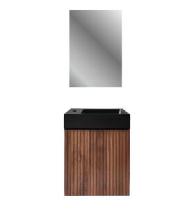 ALONI MIKARO – Meuble de Toilette 1 Porte Droite – 40×50×22,3 cm – Noyer