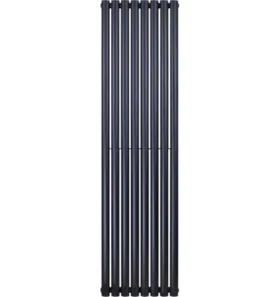 BELRAD RADIATEUR DESIGN VERTICAL OVALE NOIR MAT DOUBLE 1800X472-8 ELEM. - 1640W