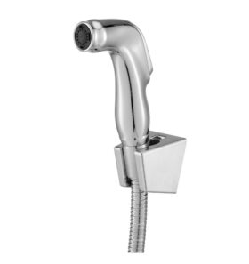 DOUCHETTE BIDET – ABS – AVEC SUPPORT - AVEC FLEXIBLE DE DOUCHE EN MÉTAL – CHROME
